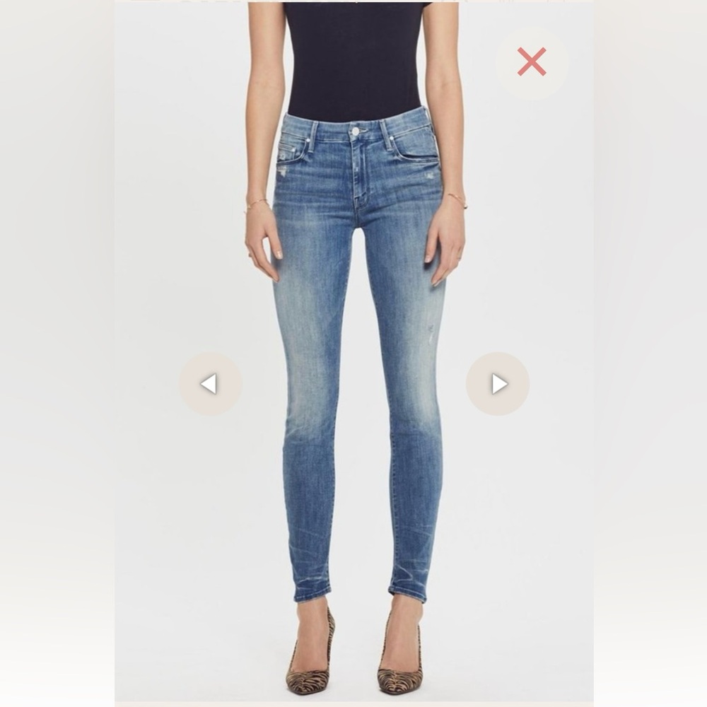 MOTHER Graffitti Girl High Rise Distressed Blue Jeans Size 26